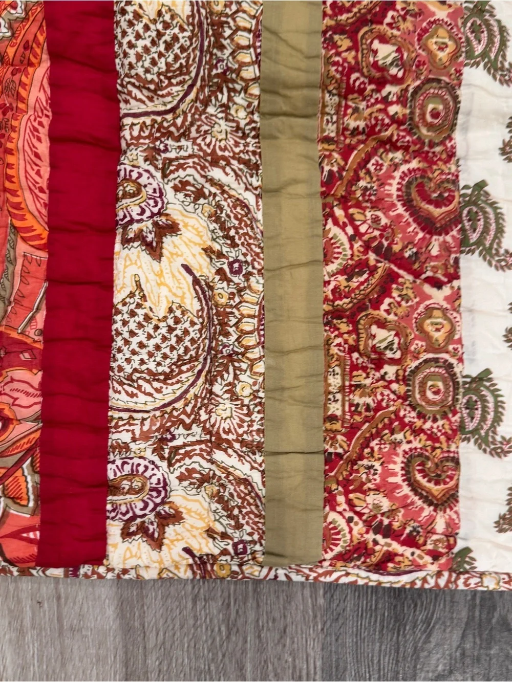 Pottery Barn Calistoga Quilted Pillow Shams Set Of 3 Standard Colorful Paisley
